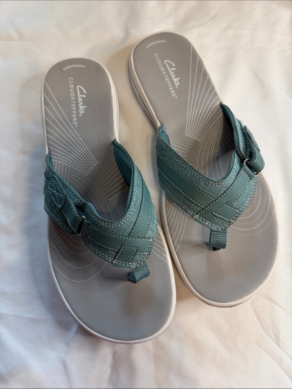 Clarks Women’s Teal CloudSteppers Thong Sandals